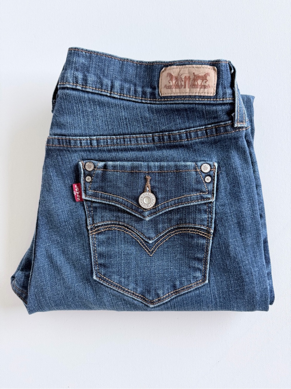 Levi’s 505 Straight Leg Jeans 29 Medium Wash Y2K Flap Pocket Denim - Picture 12 of 12